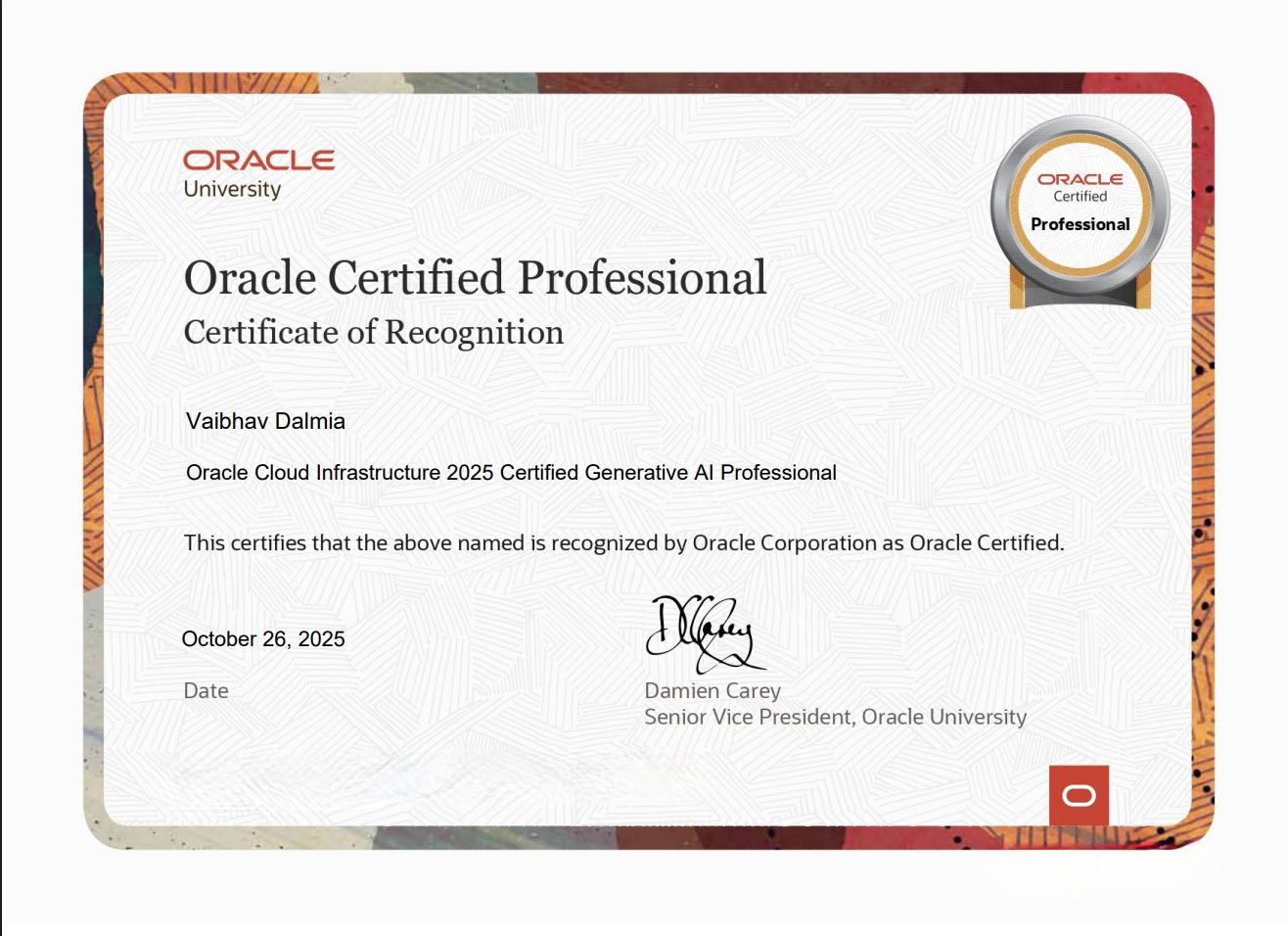 Oracle Generative AI Certificate